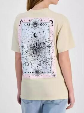 Rebellious One Juniors' Celestial Graphic Cotton T-Shirt XS